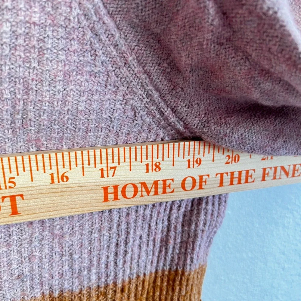 Madewell‎ Striped Roll Trim Waffle Knit Sweater Sz Medium Cotton Merino Wool